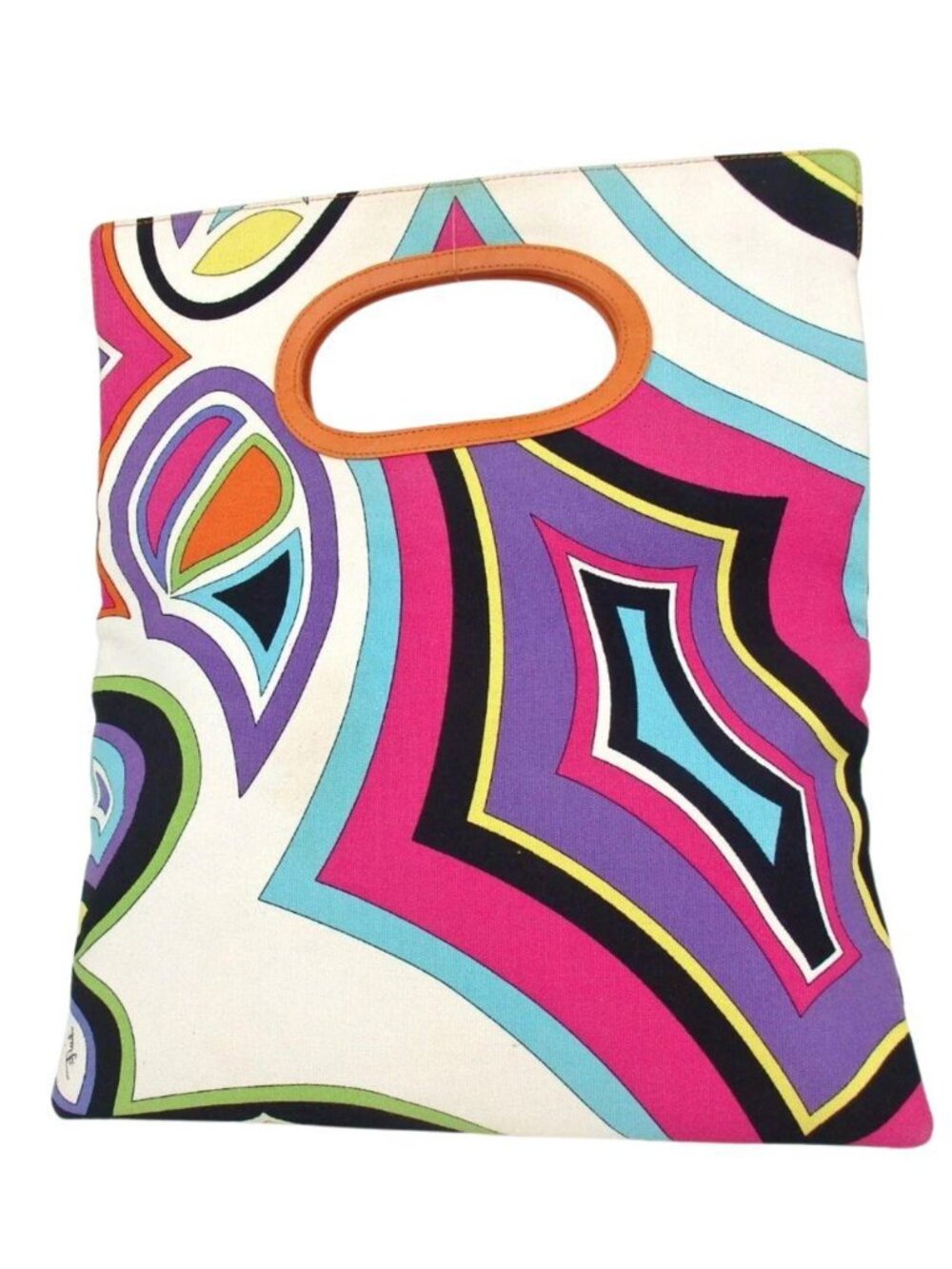 Vintage Emilio Pucci Two-Way Geometric Printed Multicolor Clutch Bag - Picture 2 of 8